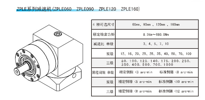 ZPLE系列精密行星減速機 ZPLE系列精密行星減速機